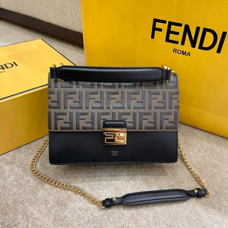 Fendi kan u mittelgroße Leder Umhängetasche 8m5327