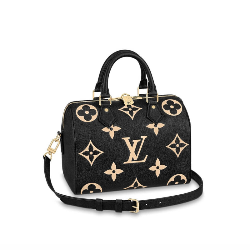 Louis Vuitton Bicolor Monogram Emprainde Speedy Bandouliere 25 M58947 Schwarz/Beige