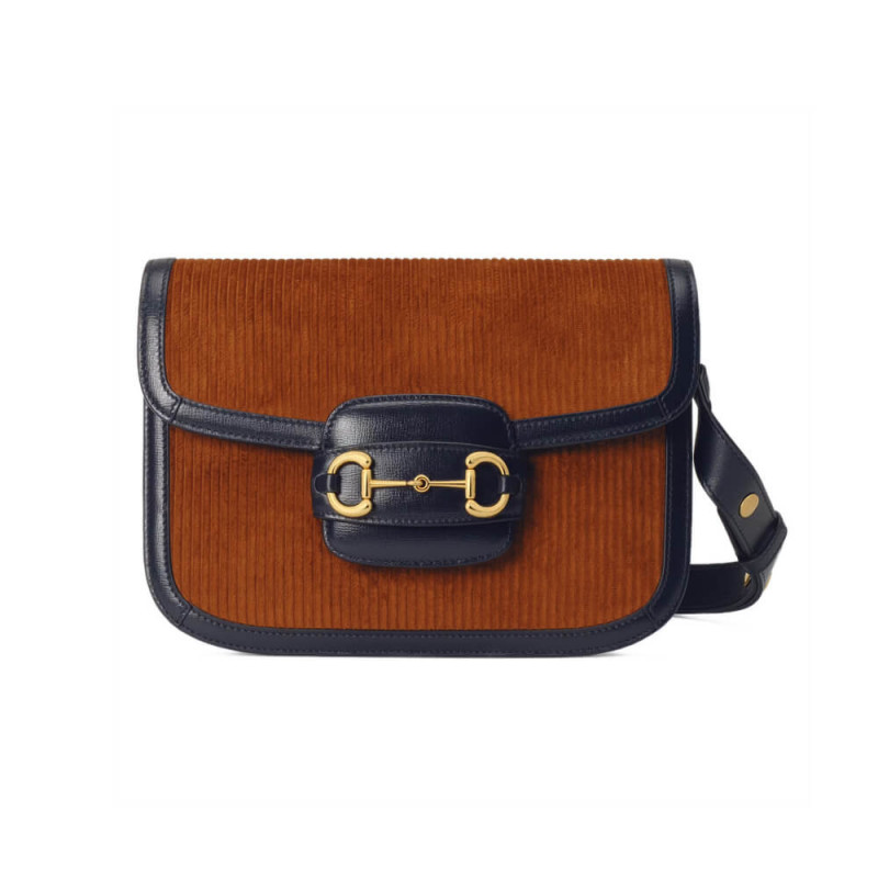 Gucci Horsebit 1955 kleiner Beutel 602204 Brauner Kord