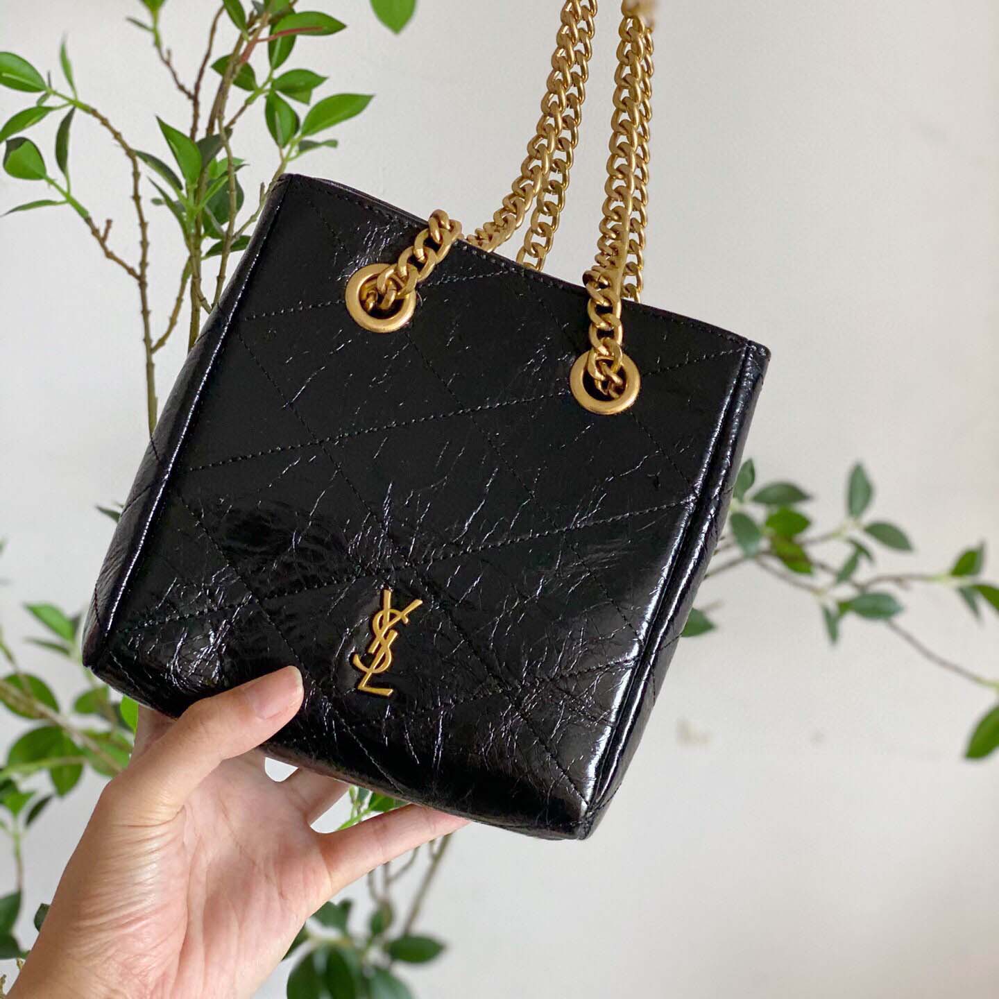 YSL Black Chain Crossbody Schulterschaufelbeutel