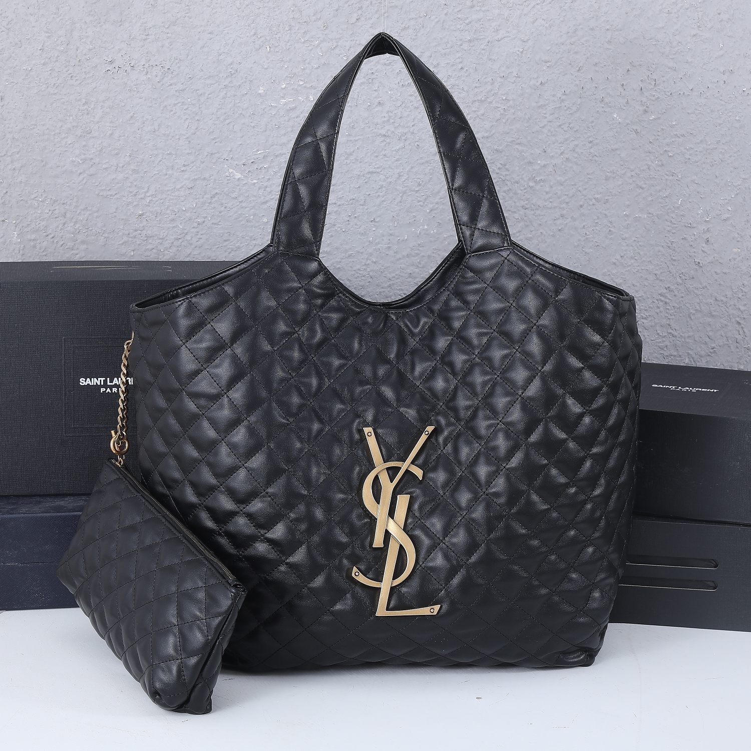 YSL aaa-icare Maxi-Einkaufstasche mit Brieftasche