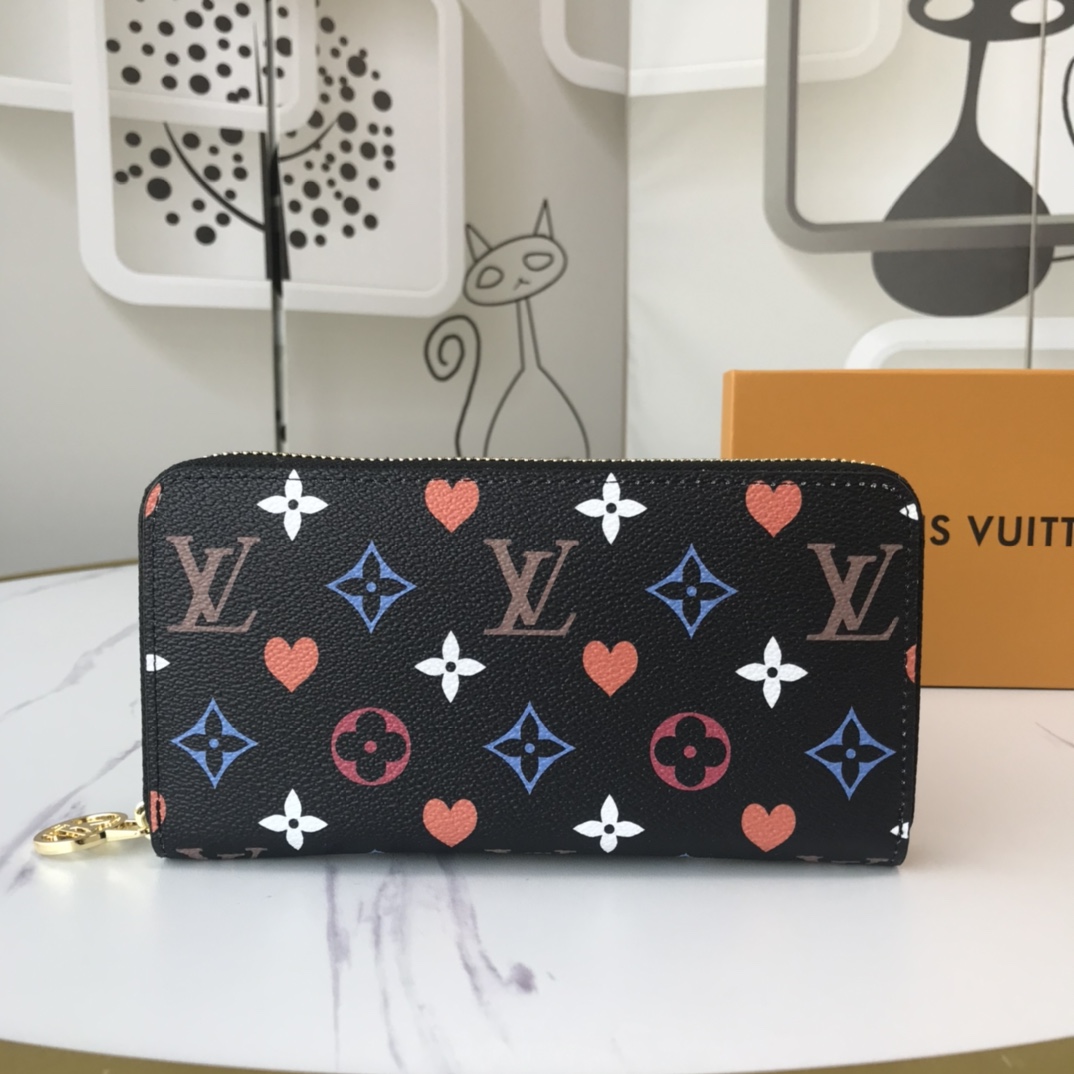 Louis Vuitton Spiel auf Zippy Wallet M80323 Schwarz/Weiß