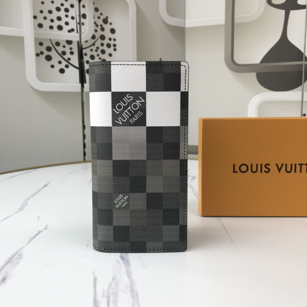 Louis Vuitton Brazza Wallet N40415 Weiß/Blau/Orange